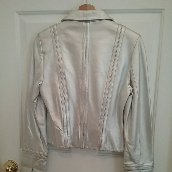 Genuine Leather Silver Jacket #14C (NWT) - Picture 2 of 4